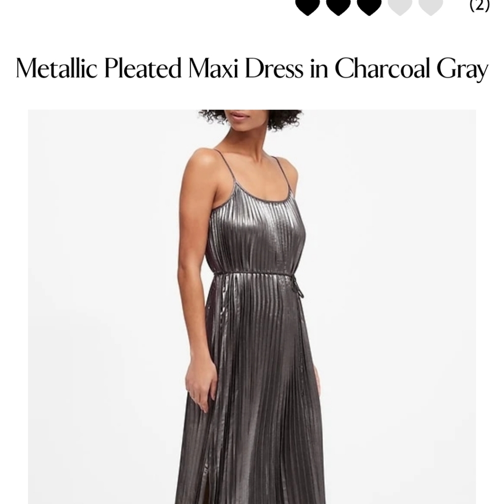 NWT Banana Republic Metallic Pleated Maxi Dress, 12P